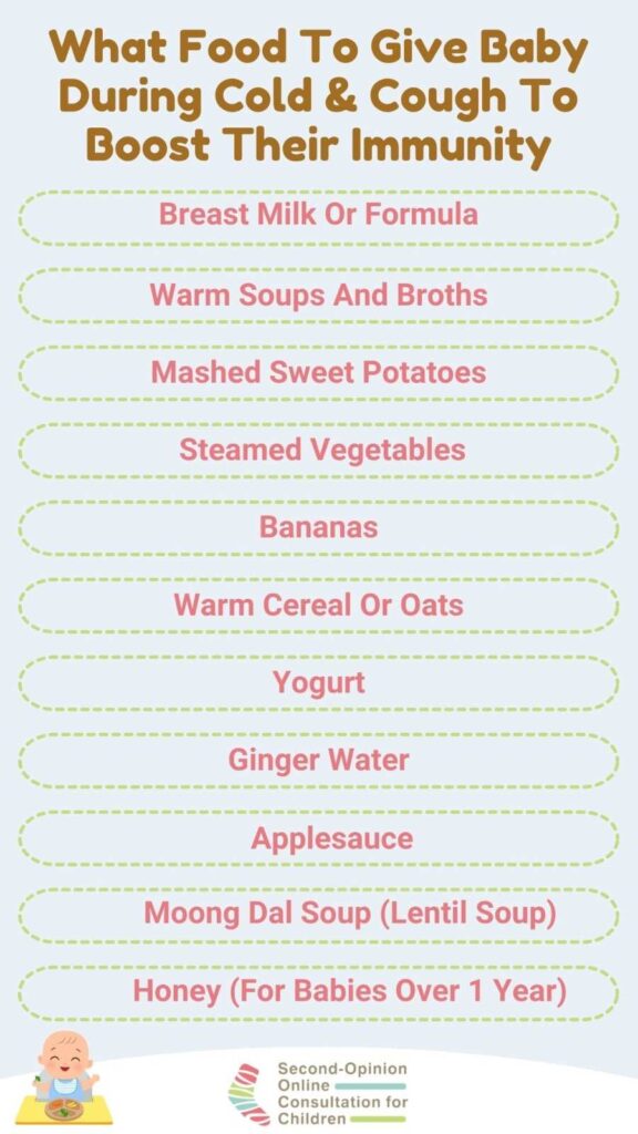 what food to give baby during cold and cough